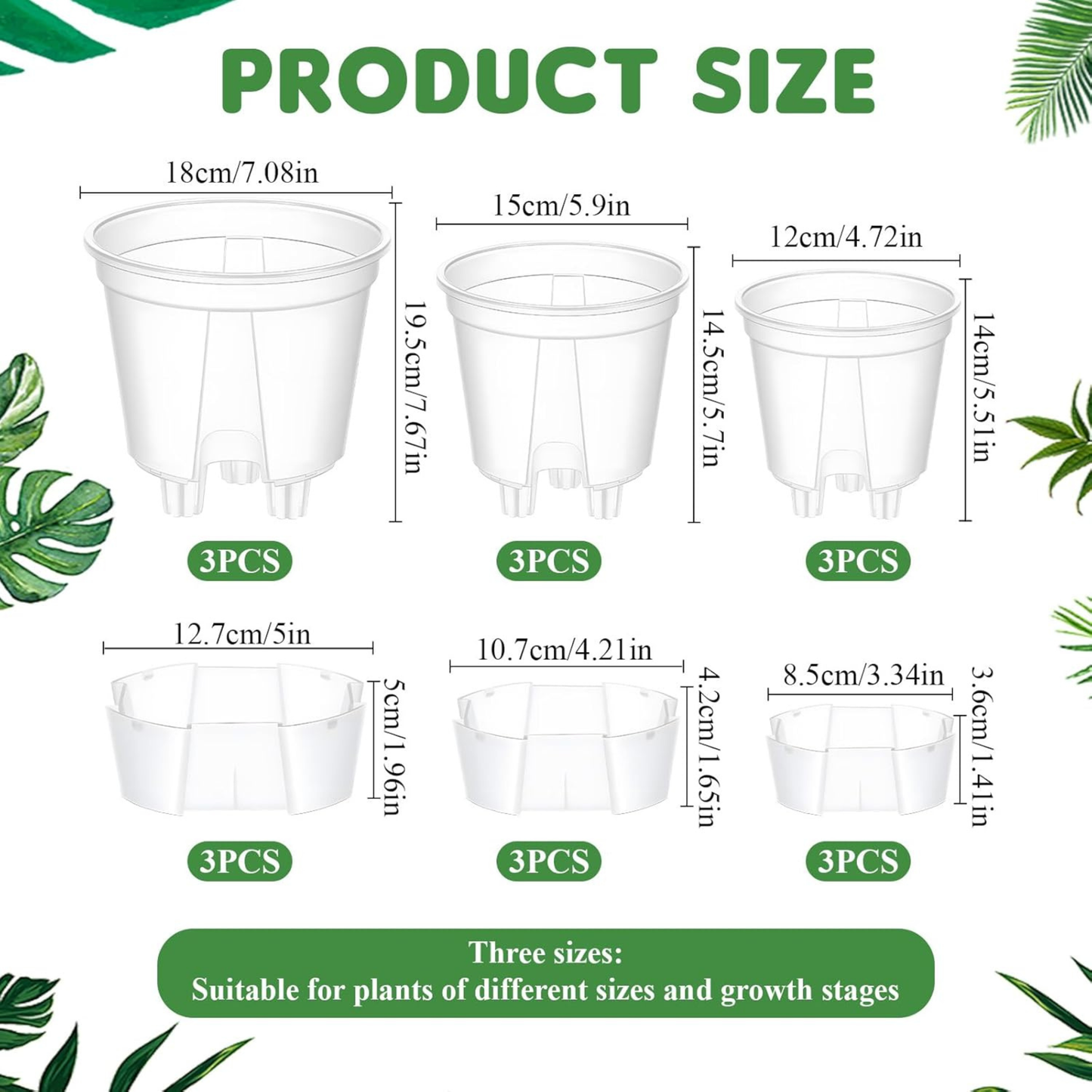 Clear Self-Watering Pots